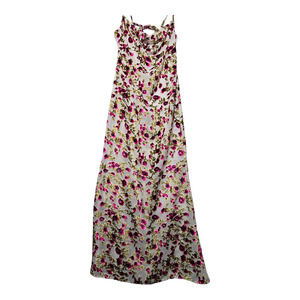 Asos design Dress size 10 Off white dark Fuchsia Flowers 62% Viscose